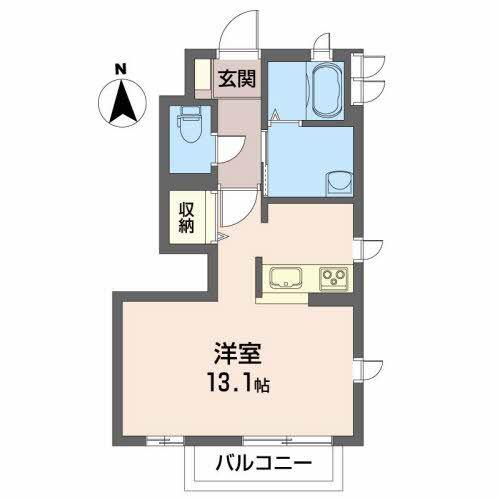 ベアピッチ(ワンルーム/1階)の間取り写真