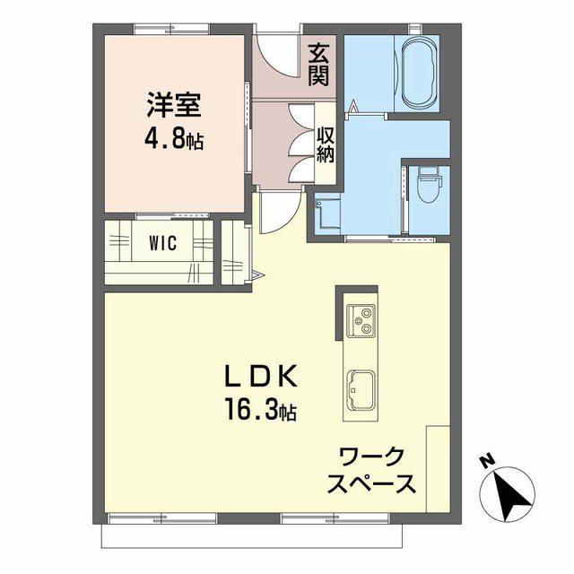 フラワーハイツA棟(1LDK/1階)の間取り写真