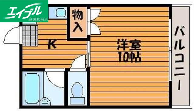 フレンドリー(1K/1階)の間取り写真