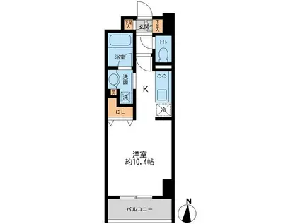 レジデンス両国駅前(ワンルーム/10階)の間取り写真