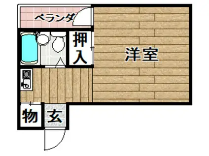 アップルハイツ富田(1K/4階)の間取り写真