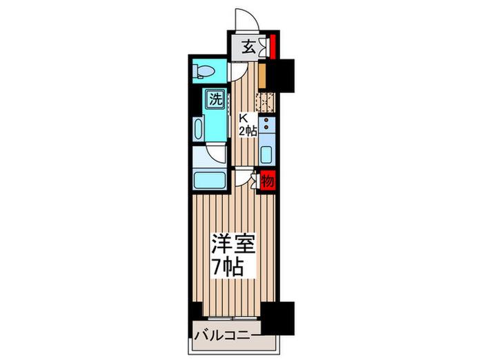 MFPRコート武蔵小山(1K/4階)の間取り写真