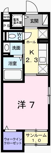メゾンSK・I(1K/1階)の間取り写真