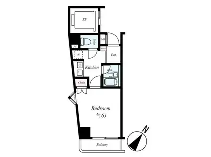 野毛山ポートヒルガーデン(1K/3階)の間取り写真