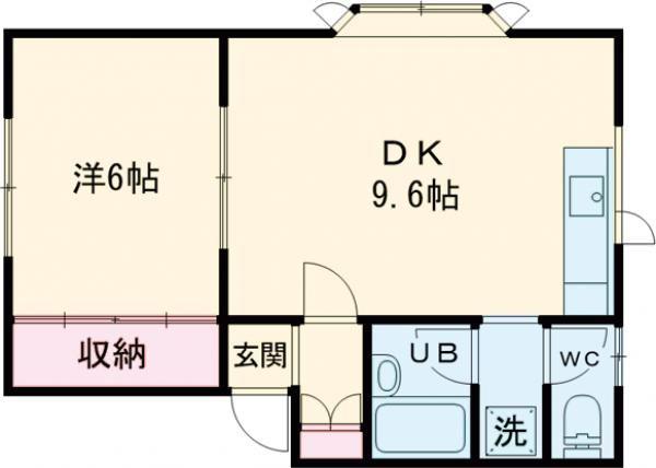 ワイアパート(1LDK/2階)の間取り写真