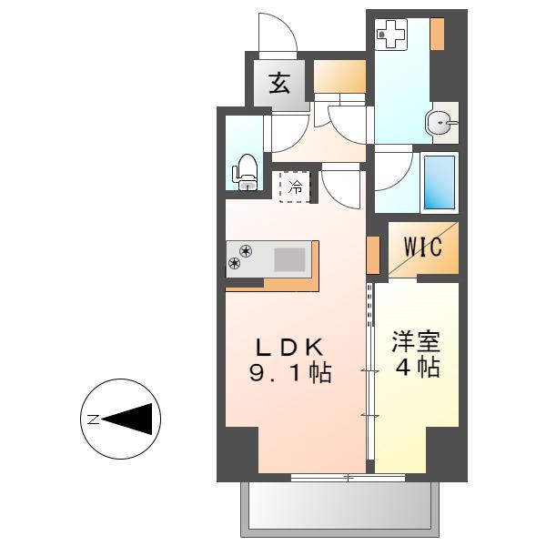 グランパークコート(1LDK/5階)の間取り写真