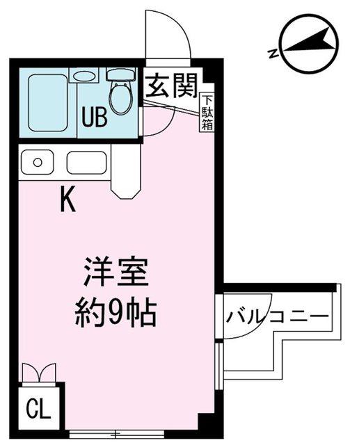勝呂ビル(ワンルーム/3階)の間取り写真