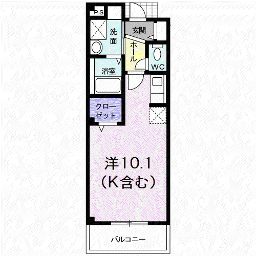 フレアビタシオンA(ワンルーム/2階)の間取り写真