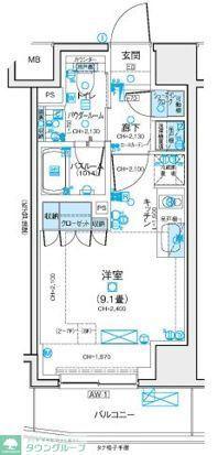 デュオステージ立川曙町(ワンルーム/3階)の間取り写真