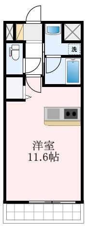グラージュ春日丘(ワンルーム/4階)の間取り写真