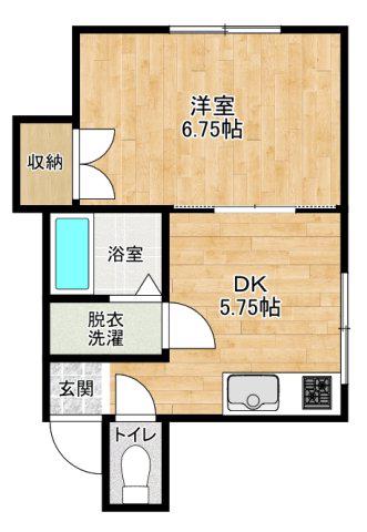 メゾン昴(1DK/2階)の間取り写真