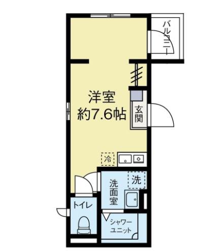 オアーゼ大崎(ワンルーム/1階)の間取り写真
