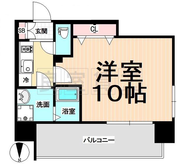 プレサンスTHE栄(1K/10階)の間取り写真