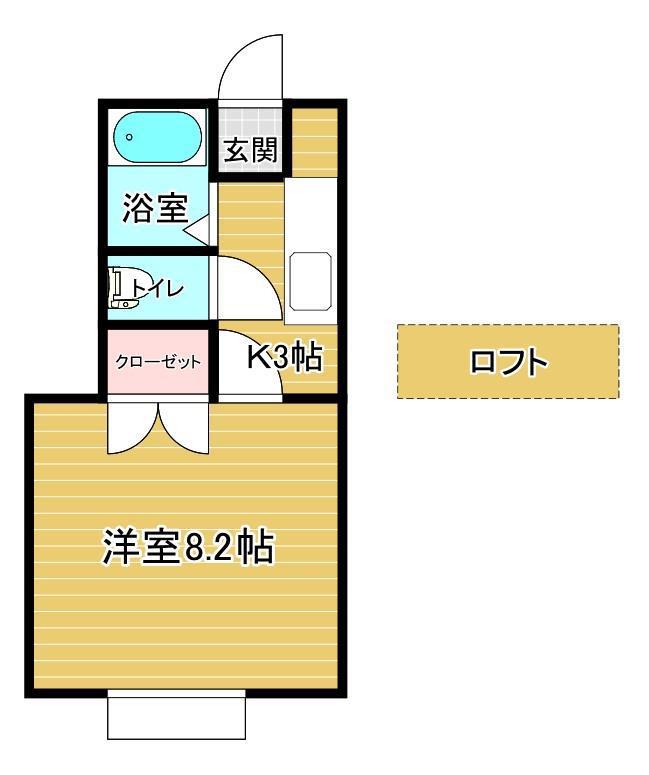 サンタフェIII(1K/2階)の間取り写真