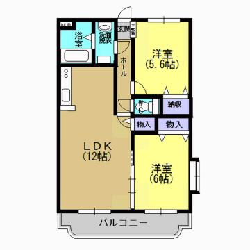 熊本電気鉄道 黒石駅(熊本) 徒歩8分 3階建 築11年(2LDK/2階)の間取り写真