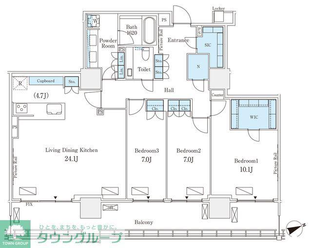 ロイヤルパークス品川(3LDK/26階)の間取り写真