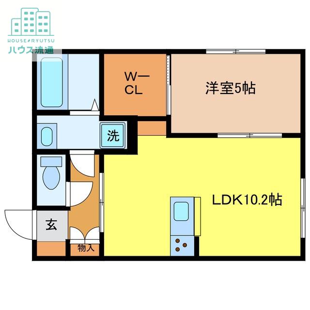 エスペリアスクエア鳥栖(1LDK/1階)の間取り写真