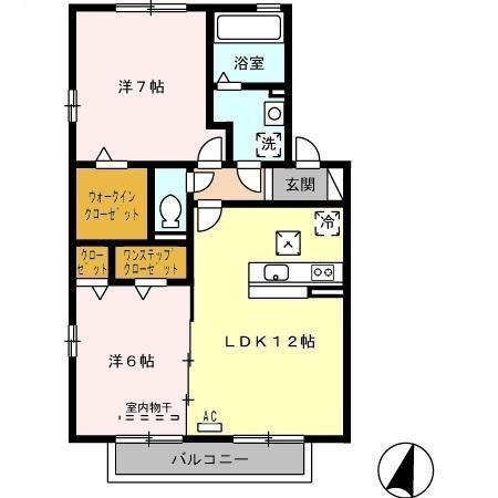 リビングタウン富士A(2LDK/1階)の間取り写真