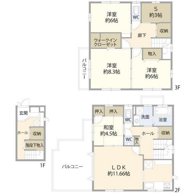 リバ-サイドパ-ク(4SLDK/1階)の間取り写真