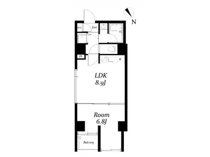 アーバンパーク代々木 旧アボーデ代々木パークサイド(1LDK/3階)の間取り写真