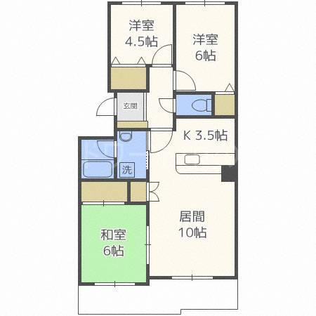 RIVERSIDE中の島(3LDK/5階)の間取り写真
