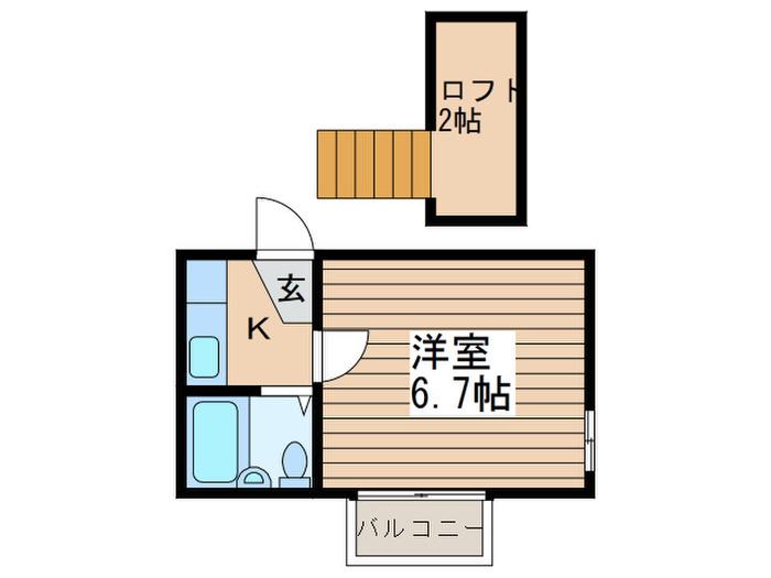 グランコ―ト21(1K/2階)の間取り写真