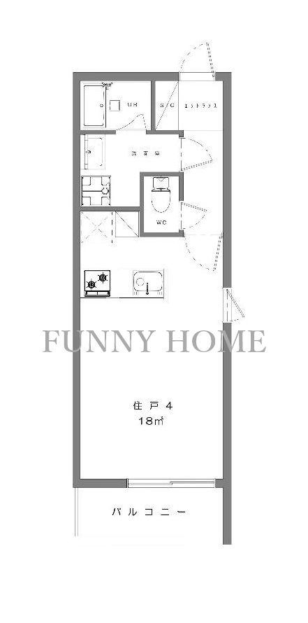 プレシャス千歳台(ワンルーム/2階)の間取り写真