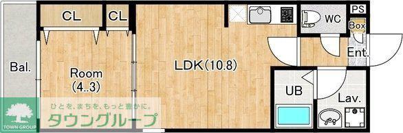 ジーメゾン狭山東三ツ木トレリーヴ(1LDK/3階)の間取り写真