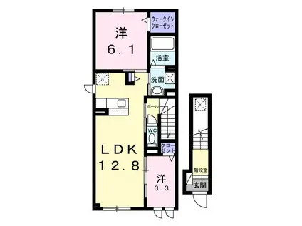 ラ メール カルム II(2LDK/2階)の間取り写真