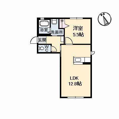 ベルソー(1LDK/1階)の間取り写真