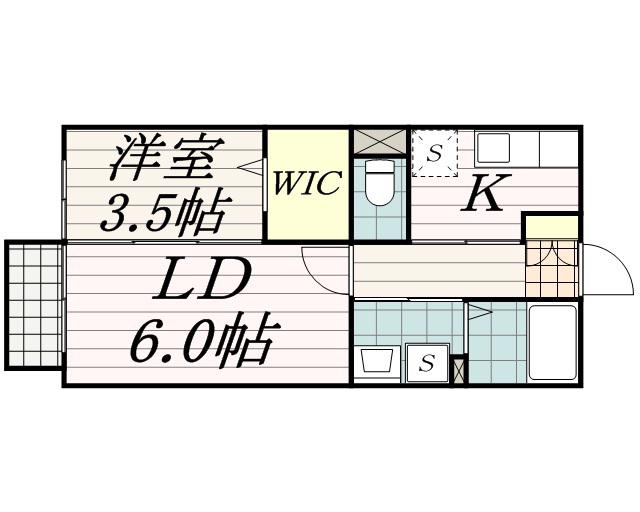 プレジールⅢ(2K/2階)の間取り写真