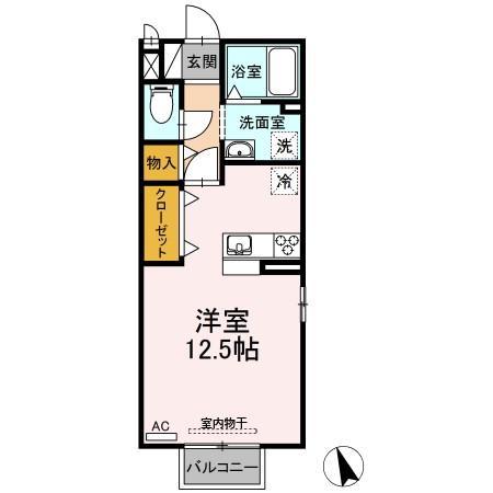 BELLE COURT(ワンルーム/2階)の間取り写真