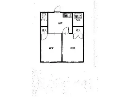 サンフジ3(2DK/2階)の間取り写真