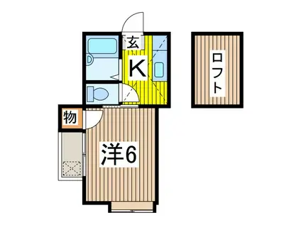 シャトレーII(1K/1階)の間取り写真