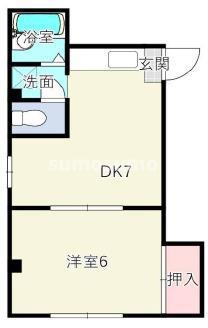 MIハイツ(1DK/2階)の間取り写真