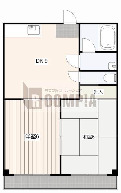 メゾンヴェステン(2DK/1階)の間取り写真