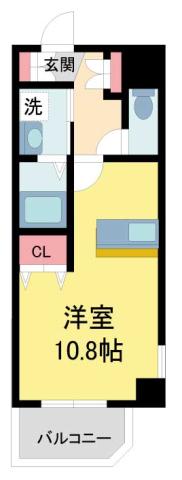 ONLYONE川西小花苑(1K/4階)の間取り写真