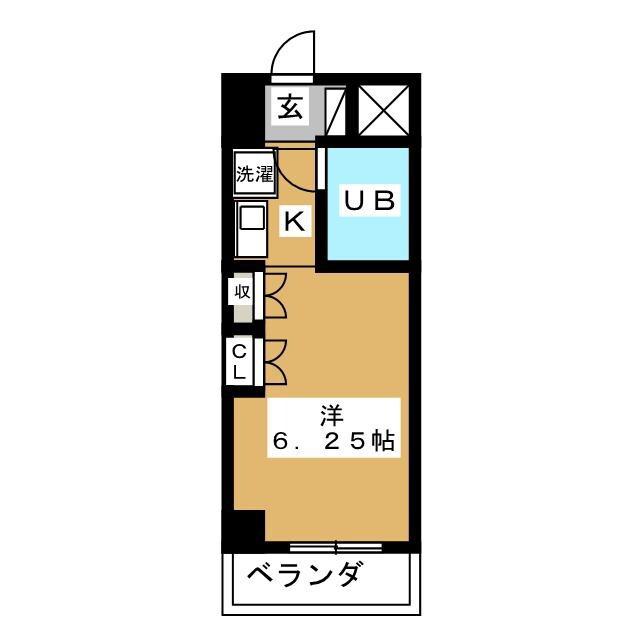 K COURT(ワンルーム/3階)の間取り写真