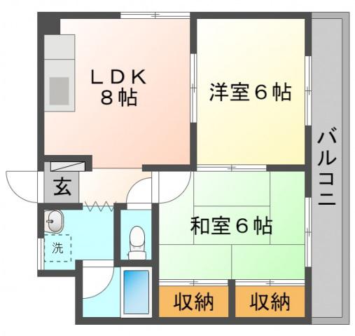 MTビル(2LDK/4階)の間取り写真