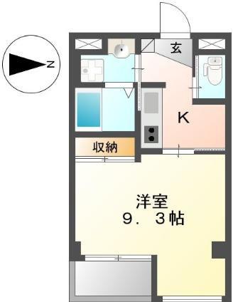 キアーズII(1K/4階)の間取り写真