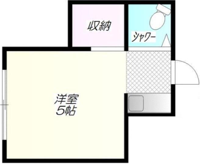 山岸マンションB(ワンルーム/2階)の間取り写真