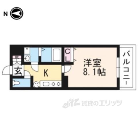 アドバンス京都アリビオ(1K/3階)の間取り写真