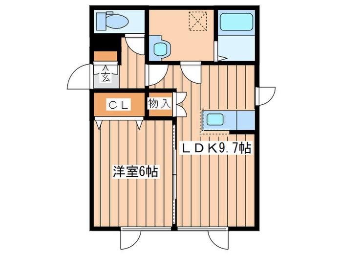 第一ハイツ美和(1LDK/1階)の間取り写真