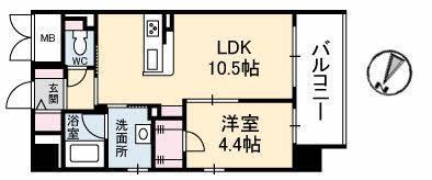 フォルト・マーレ(1LDK/2階)の間取り写真