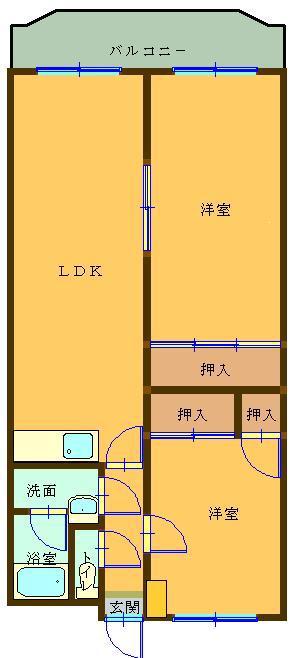 リバーパーク・J(2LDK/2階)の間取り写真