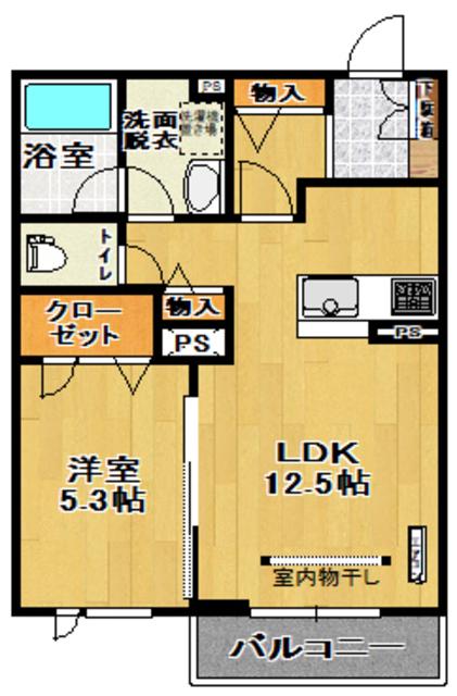プルミエール中町(1LDK/2階)の間取り写真