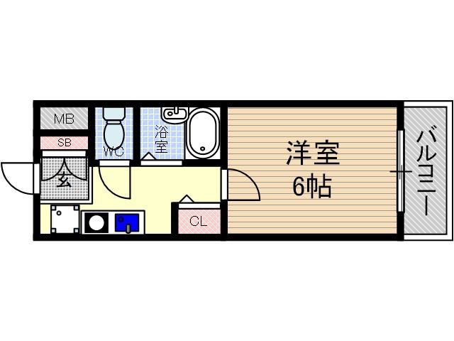 ピュアメゾン(1K/4階)の間取り写真