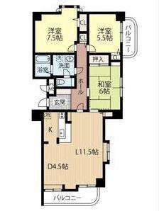 オリンピア南9条マンション(3LDK/6階)の間取り写真