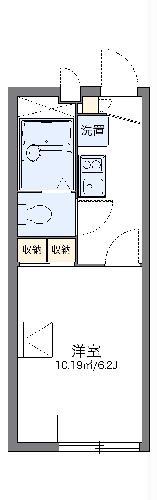 レオパレスルーメット中之茶屋(1K/2階)の間取り写真