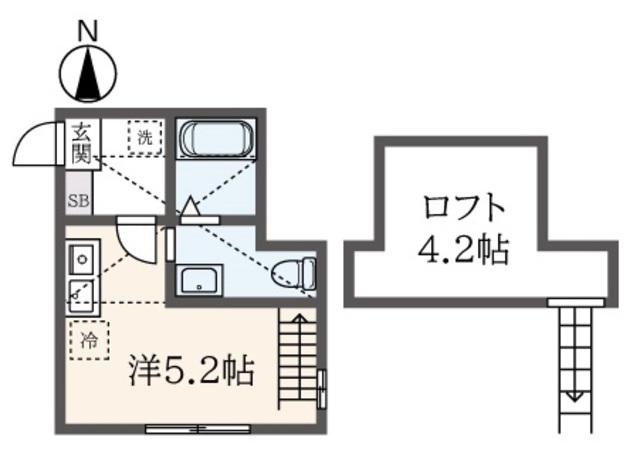 RISINGSUN元町(ワンルーム/2階)の間取り写真